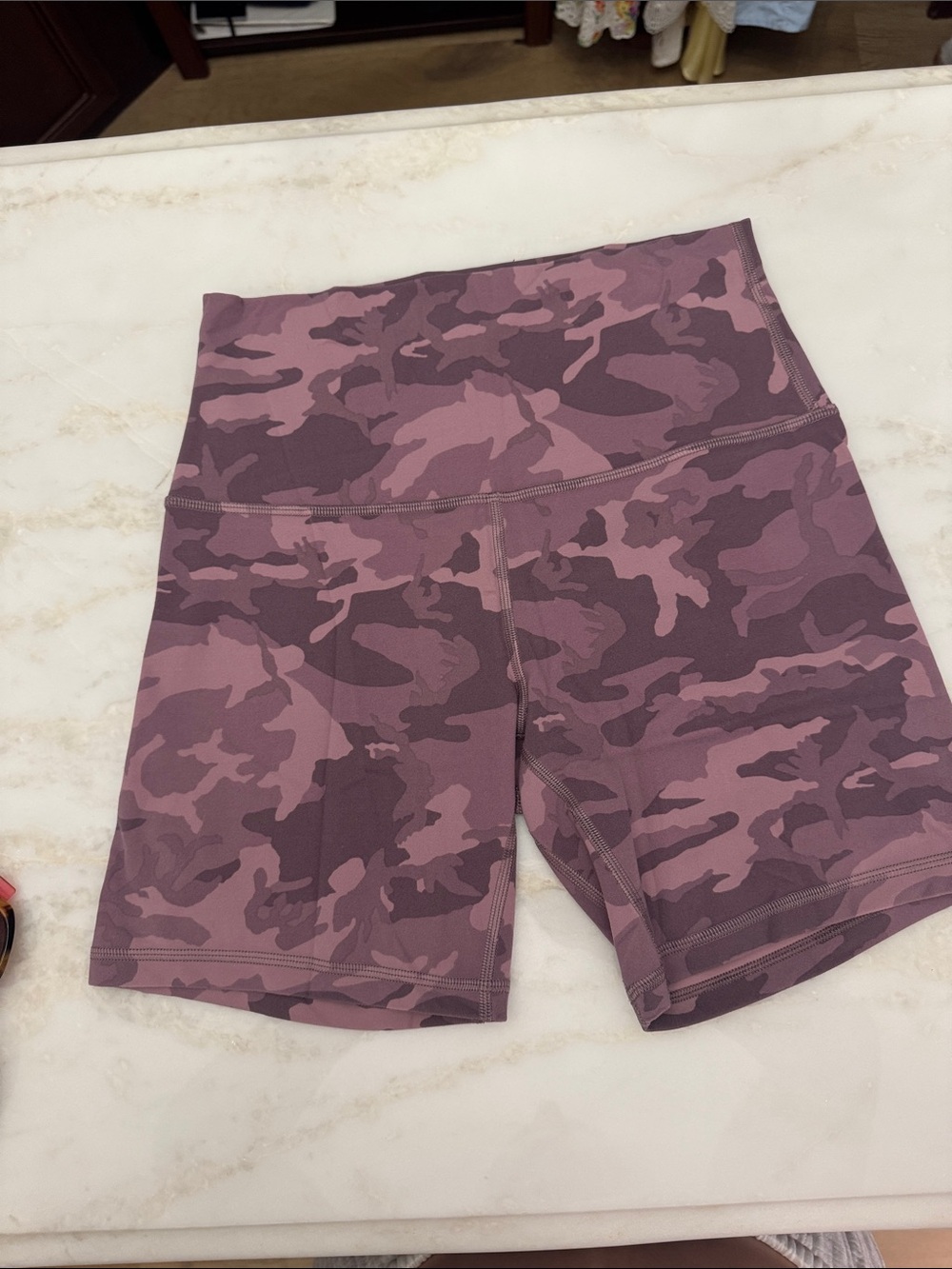 Lululemon High-Waist Mauve Camo Women’s Active Shorts